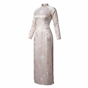 VINTAGE Floral Long Sleeve Qipao Dress | Size S(Western)